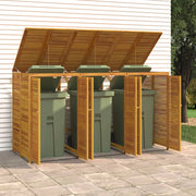 vidaXL Afvalbakberging drievoudig 210x89x117 cm massief acaciahout - Aashly