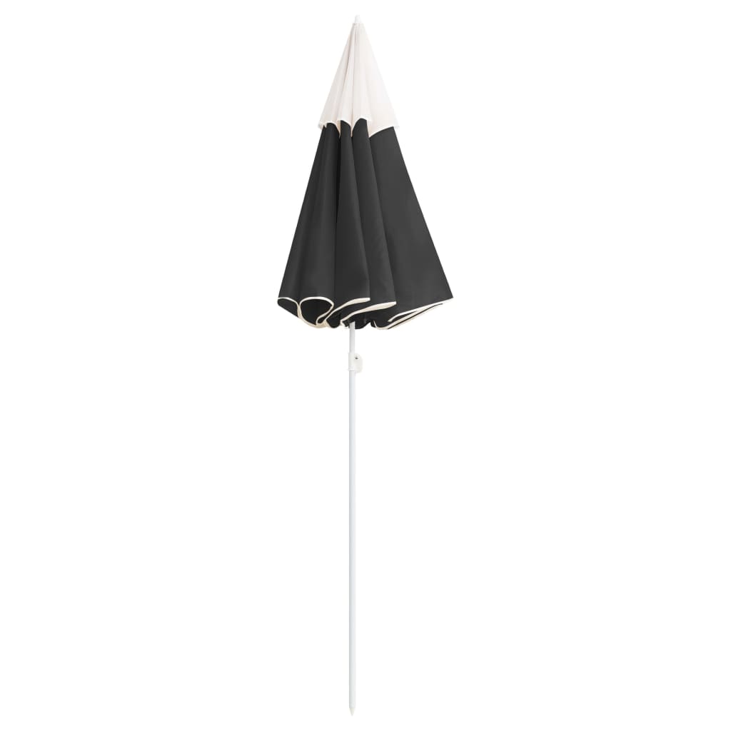 vidaXL Parasol met stalen paal 180 cm antracietkleurig - Aashly