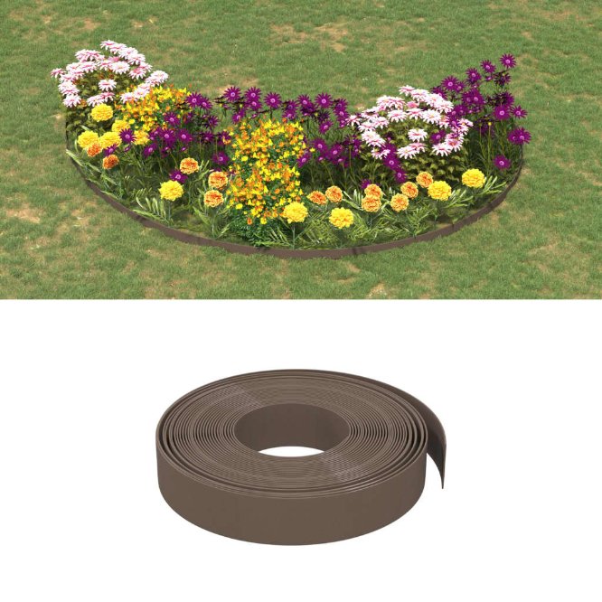 vidaXL Tuinranden 3 st 10 m 15 cm polyetheen zwart - Aashly
