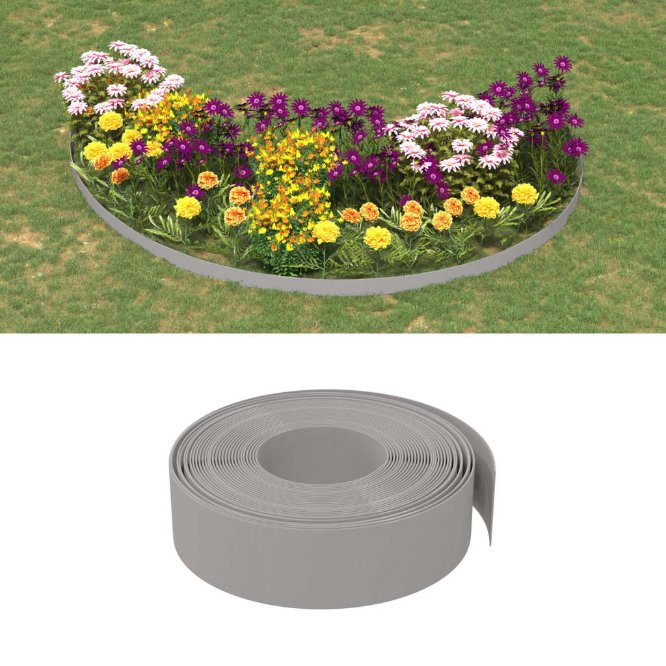 vidaXL Tuinranden 3 st 10 m 15 cm polyetheen zwart - Aashly