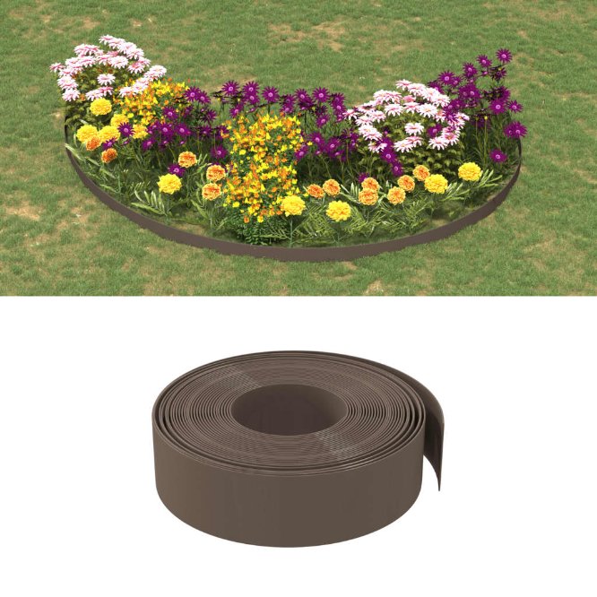 vidaXL Tuinranden 3 st 10 m 15 cm polyetheen zwart - Aashly
