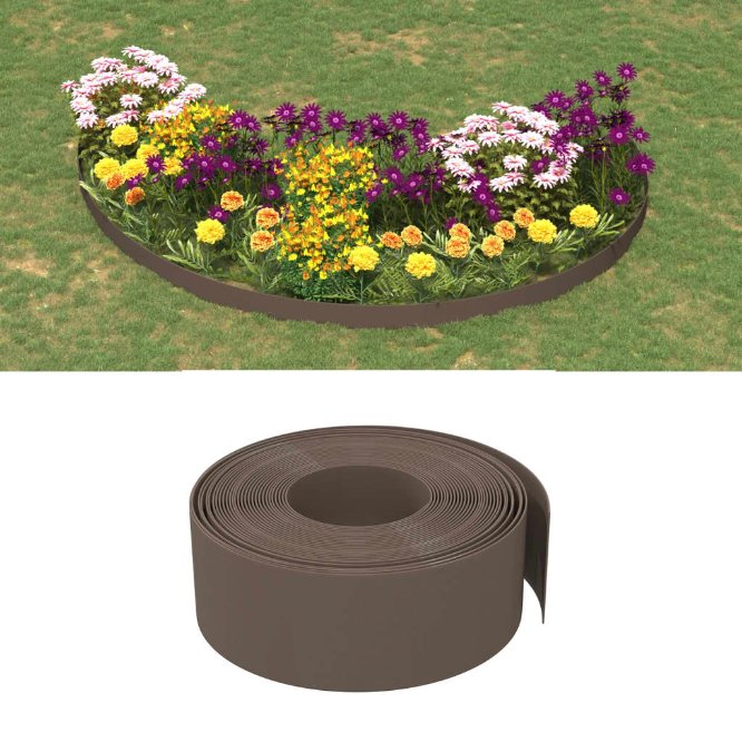 vidaXL Tuinranden 3 st 10 m 15 cm polyetheen zwart - Aashly