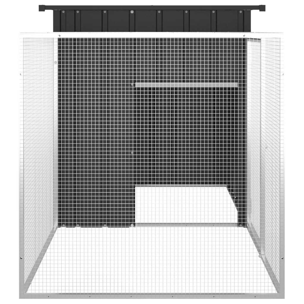 vidaXL Konijnenhok 200x91x100 cm gegalvaniseerd staal grijs - Aashly