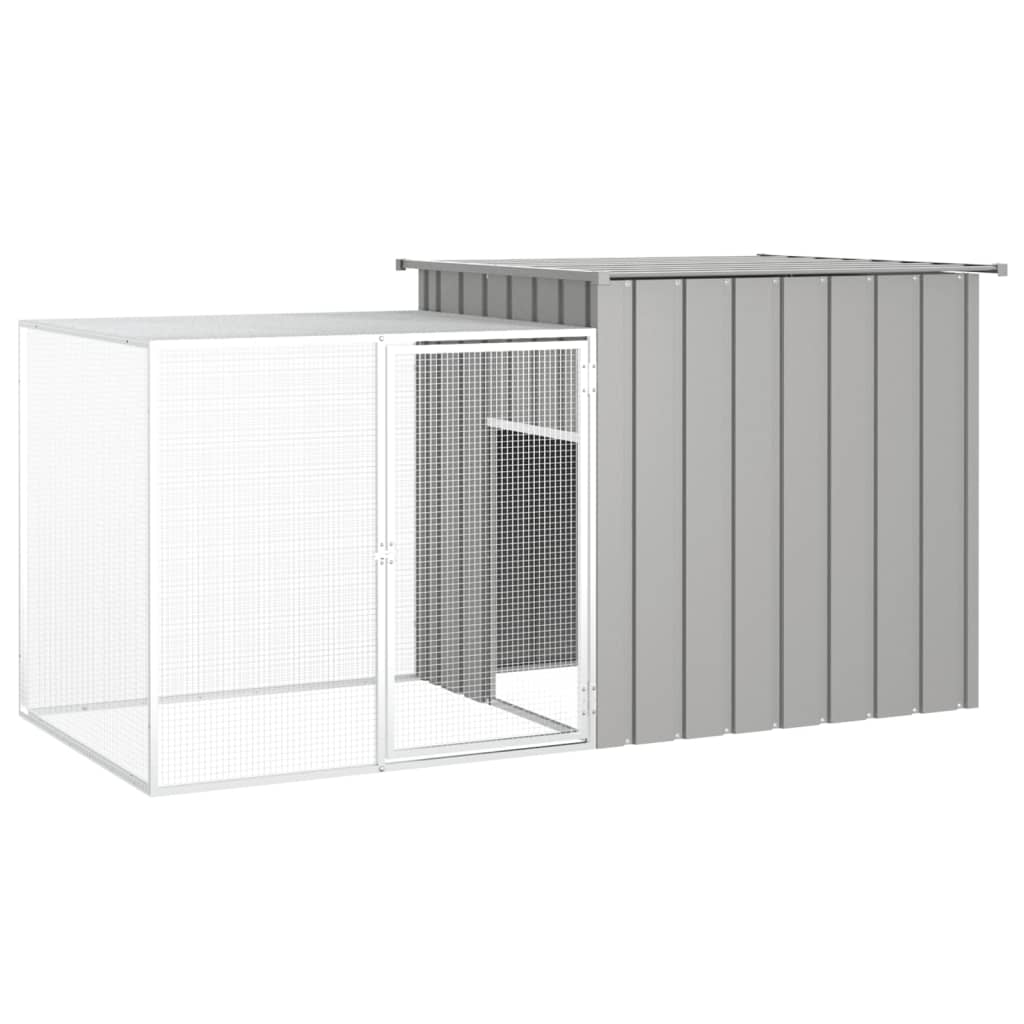 vidaXL Konijnenhok 200x91x100 cm gegalvaniseerd staal grijs - Aashly