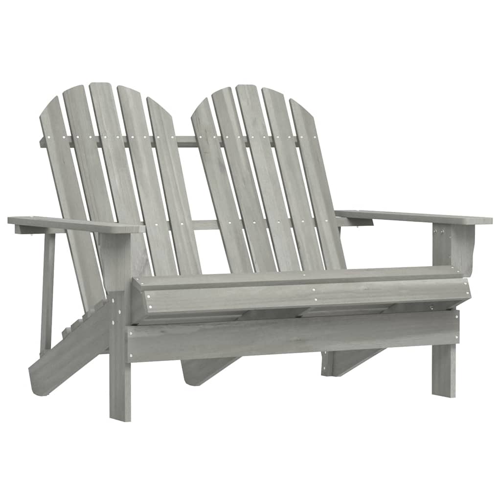 vidaXL Tuinstoel 2-zits Adirondack massief vurenhout grijs - Aashly