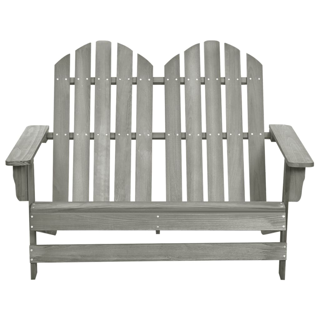 vidaXL Tuinstoel 2-zits Adirondack massief vurenhout grijs - Aashly