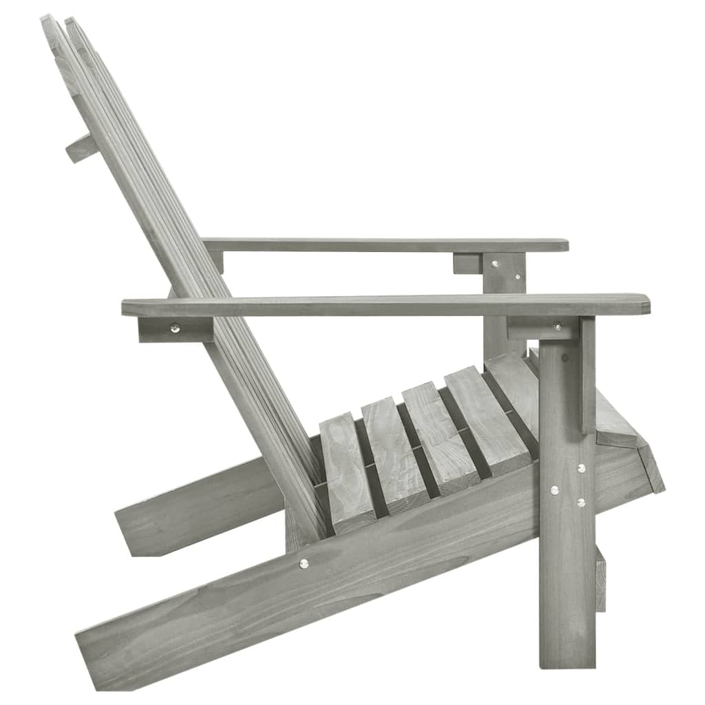 vidaXL Tuinstoel 2-zits Adirondack massief vurenhout grijs - Aashly