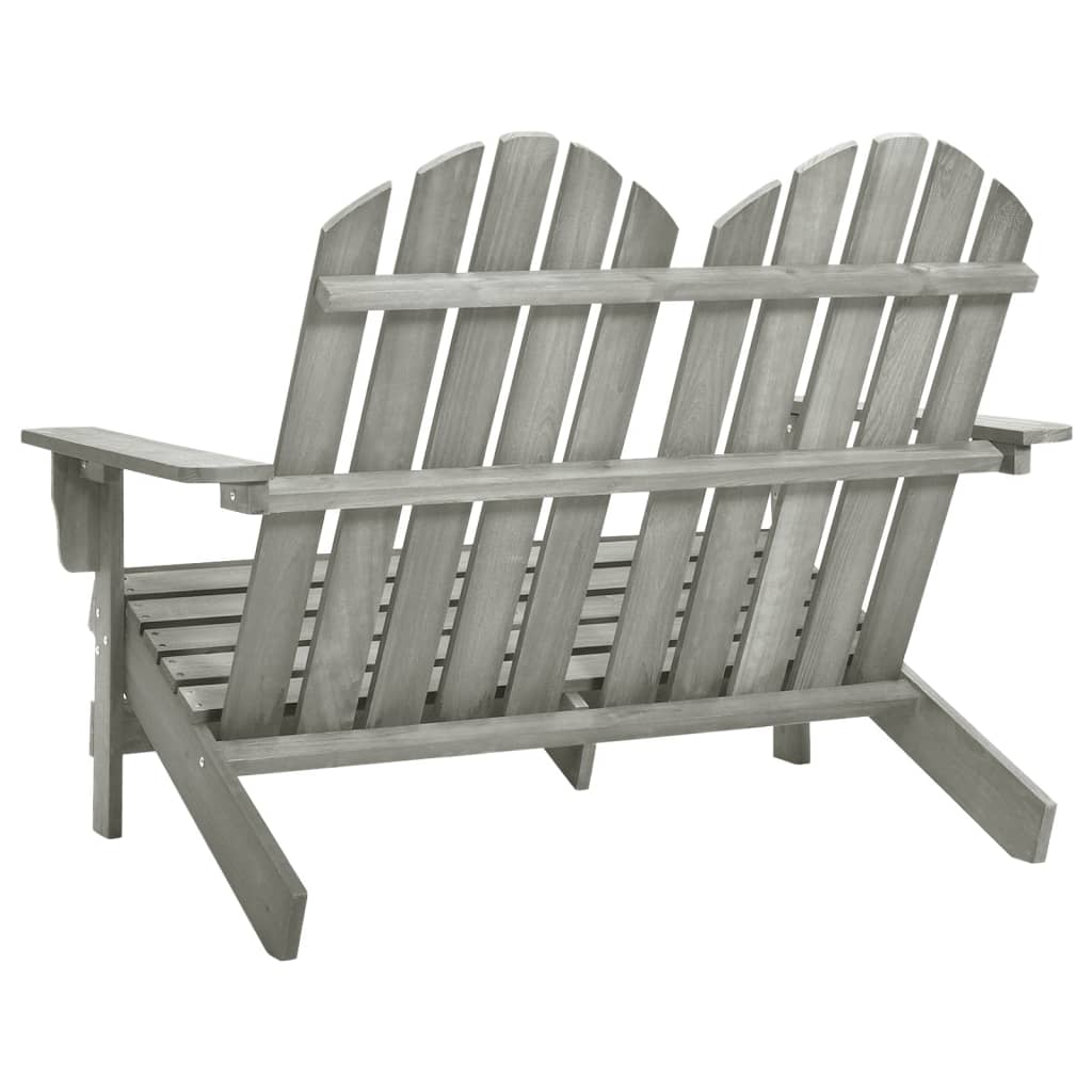 vidaXL Tuinstoel 2-zits Adirondack massief vurenhout grijs - Aashly
