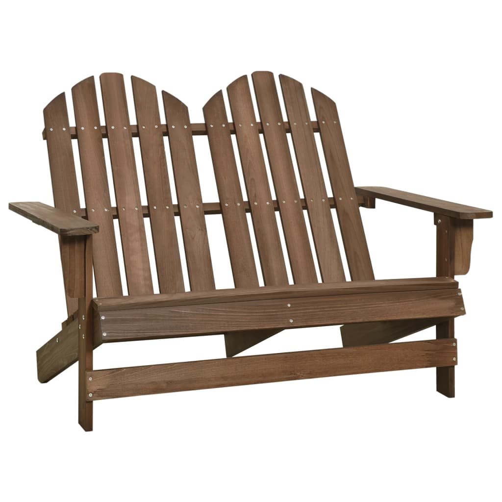 vidaXL Tuinstoel 2-zits Adirondack massief vurenhout grijs - Aashly