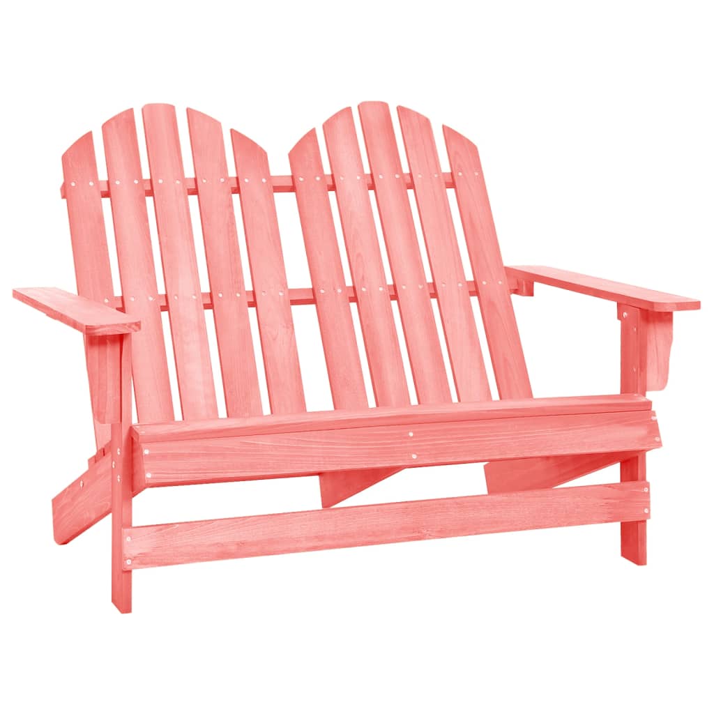vidaXL Tuinstoel 2-zits Adirondack massief vurenhout grijs - Aashly