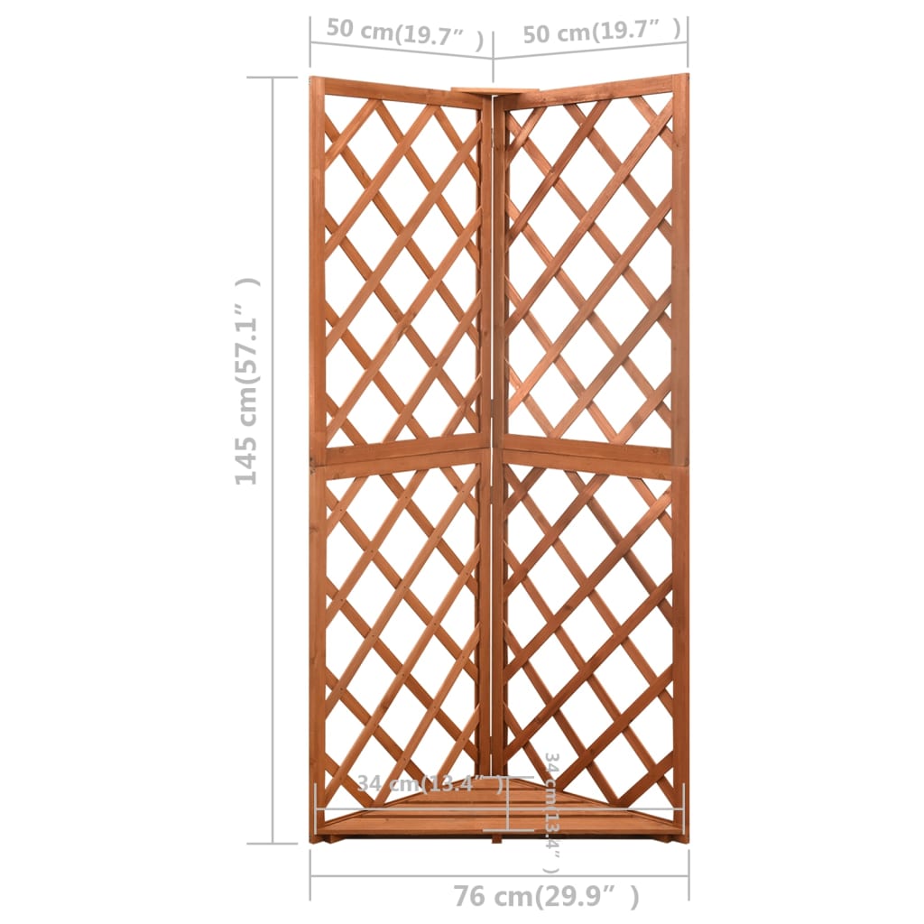 vidaXL Latwerk hoekmodel 50x50x145 cm massief vurenhout