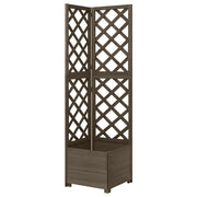 vidaXL Latwerkplantenbak hoekmodel 40x40x150 cm vurenhout grijs - Aashly
