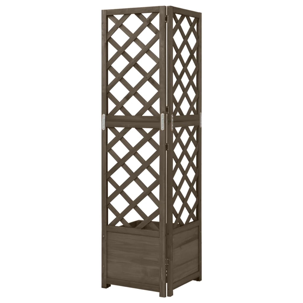 vidaXL Latwerkplantenbak hoekmodel 40x40x150 cm vurenhout grijs - Aashly