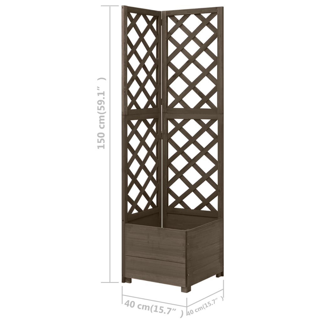 vidaXL Latwerkplantenbak hoekmodel 40x40x150 cm vurenhout grijs - Aashly