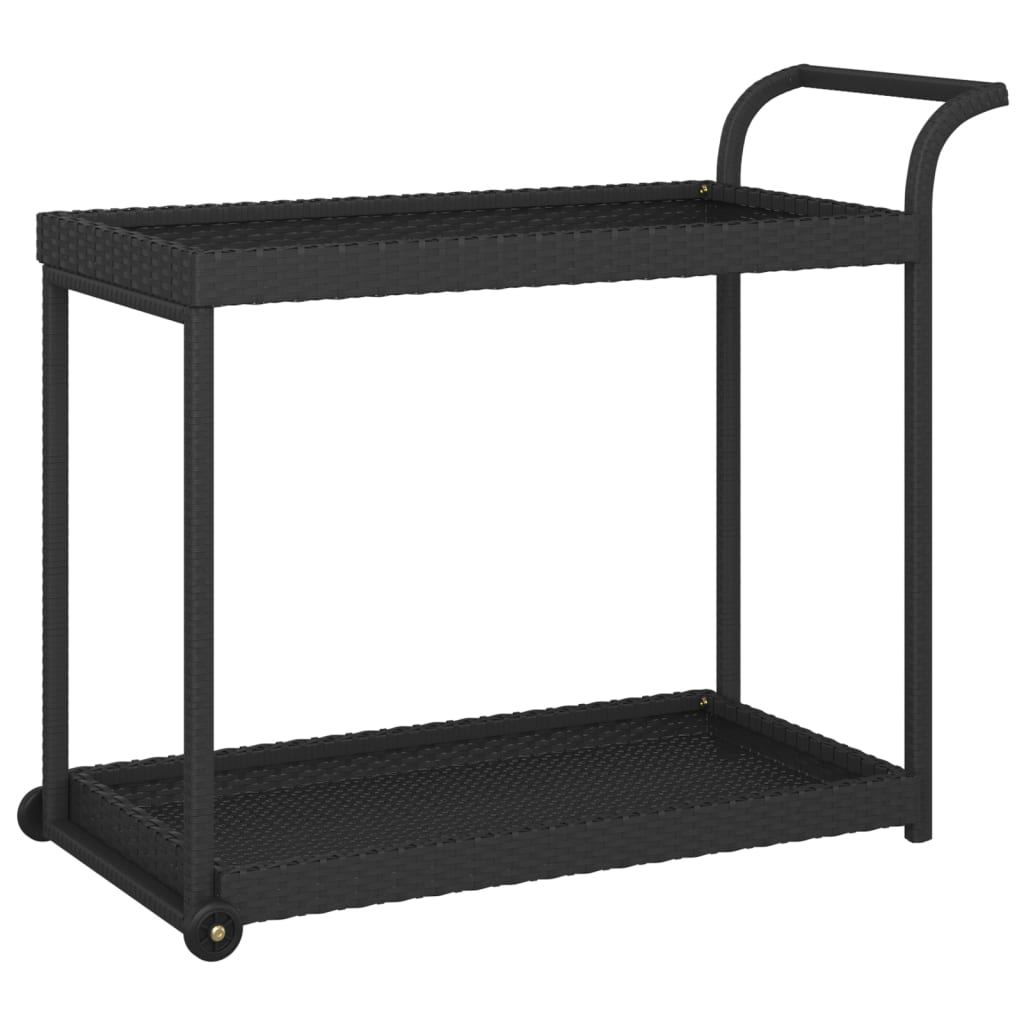 vidaXL Serveerwagen 100x45x83 cm poly rattan zwart - Aashly