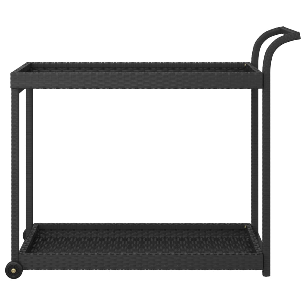 vidaXL Serveerwagen 100x45x83 cm poly rattan zwart - Aashly