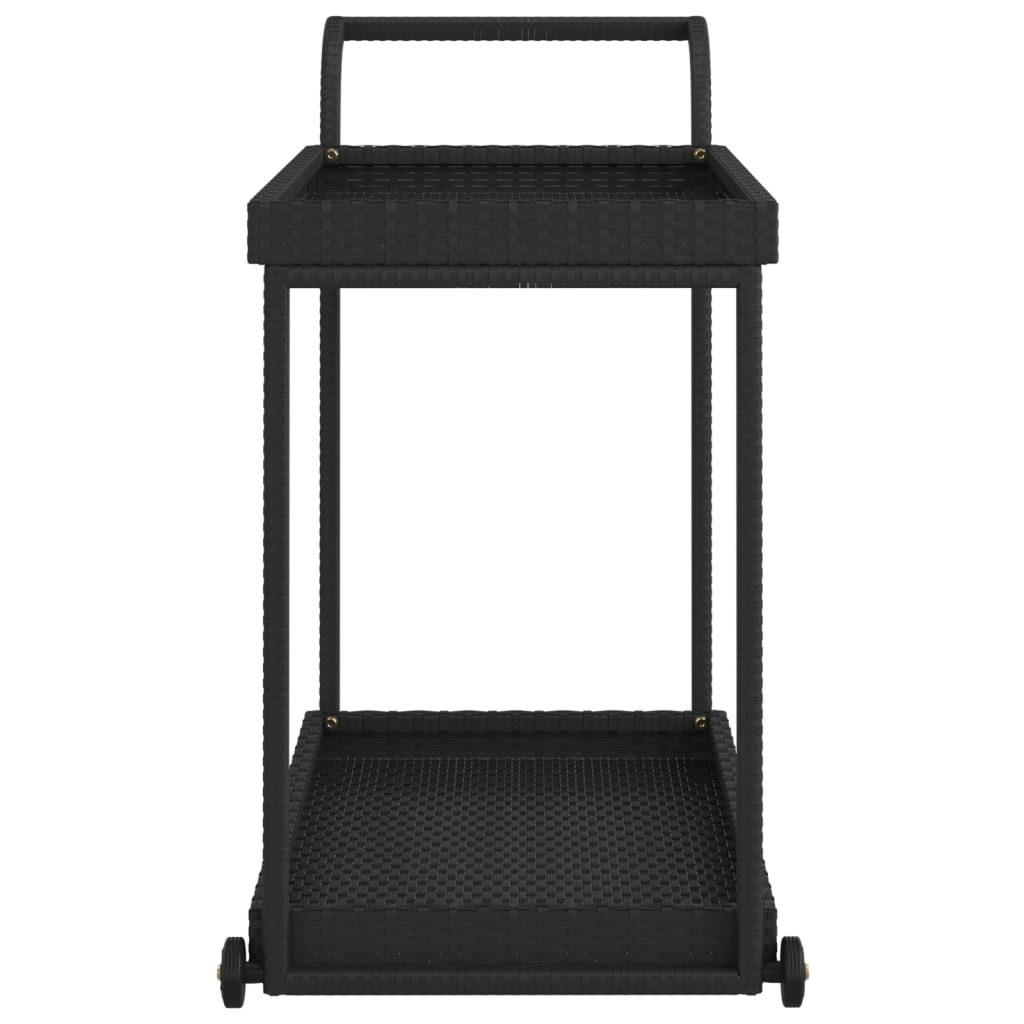 vidaXL Serveerwagen 100x45x83 cm poly rattan zwart - Aashly