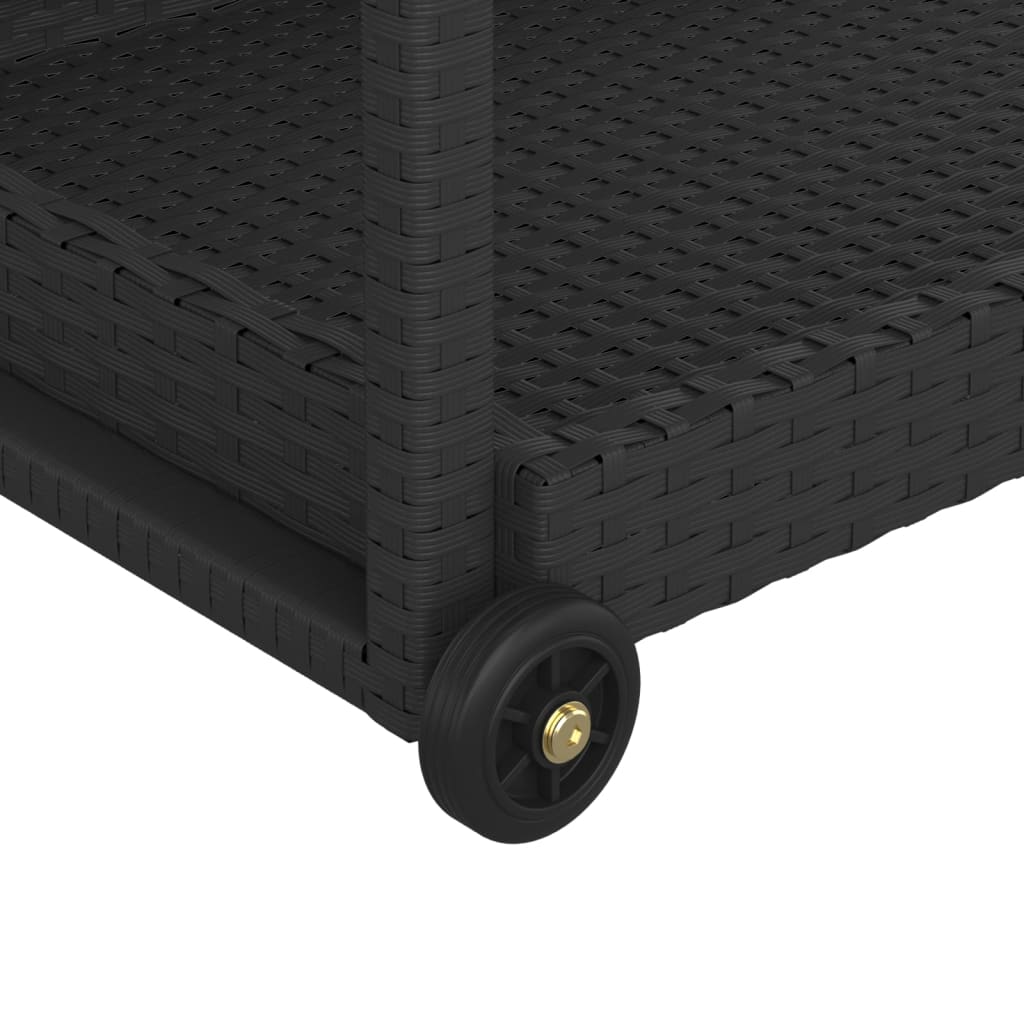 vidaXL Serveerwagen 100x45x83 cm poly rattan zwart - Aashly