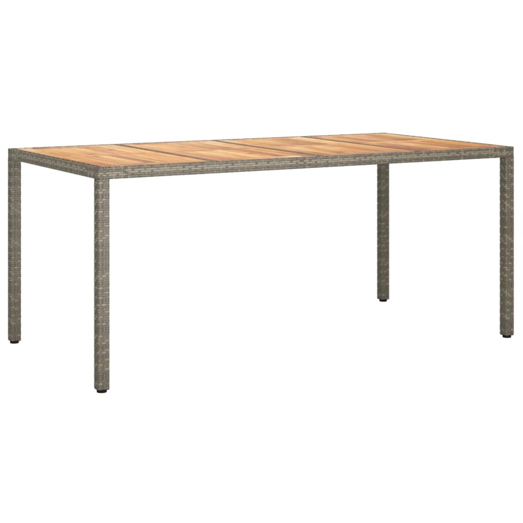 vidaXL Tuintafel 190x90x75 cm poly rattan en acaciahout grijs - Aashly