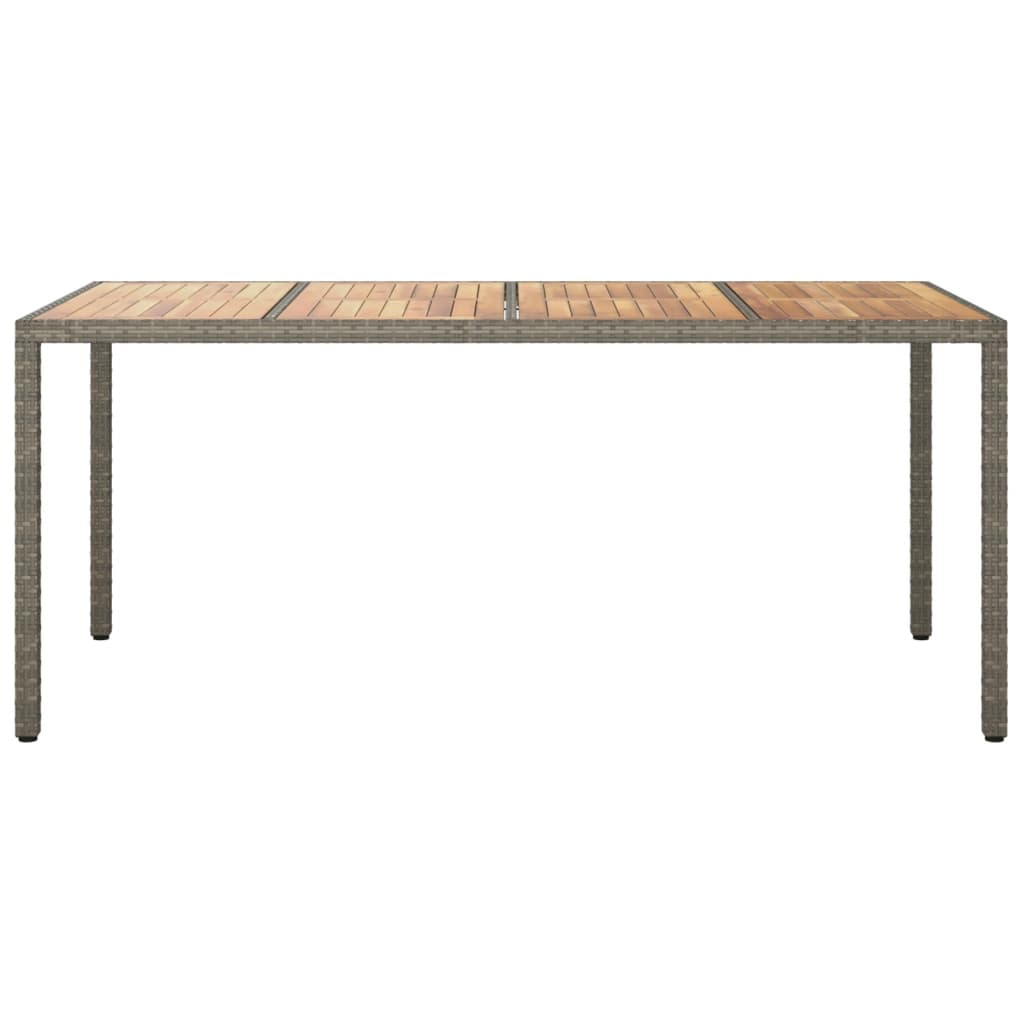 vidaXL Tuintafel 190x90x75 cm poly rattan en acaciahout grijs - Aashly
