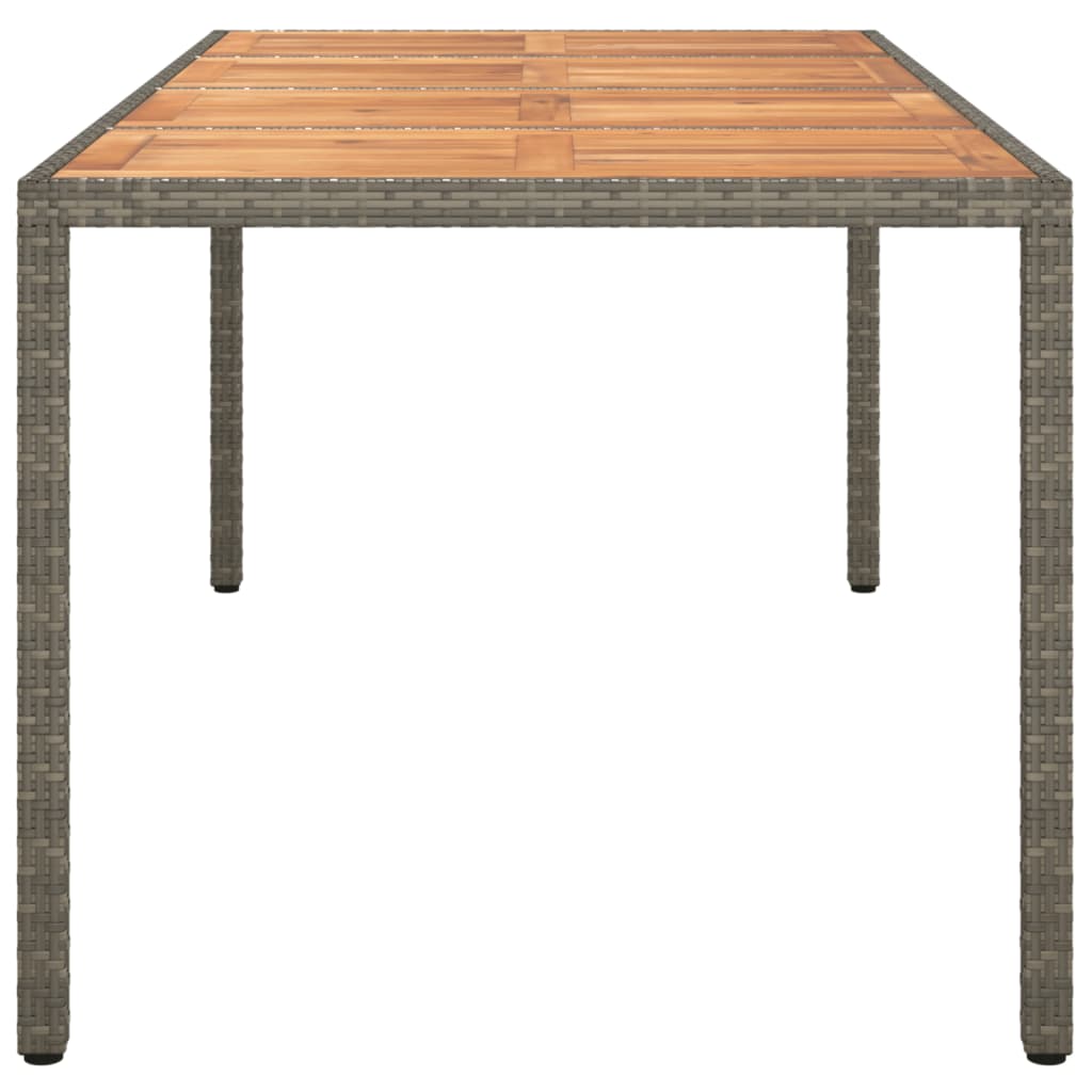 vidaXL Tuintafel 190x90x75 cm poly rattan en acaciahout grijs - Aashly