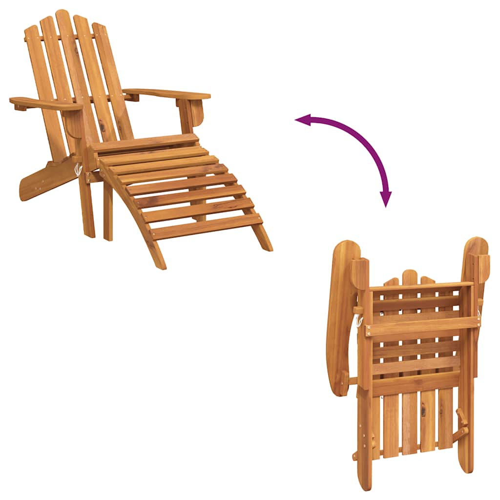 vidaXL Adirondack tuinstoel met voetensteun massief acaciahout - Aashly