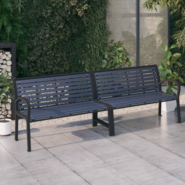 vidaXL Tuinbank 125 cm staal en HKC zwart