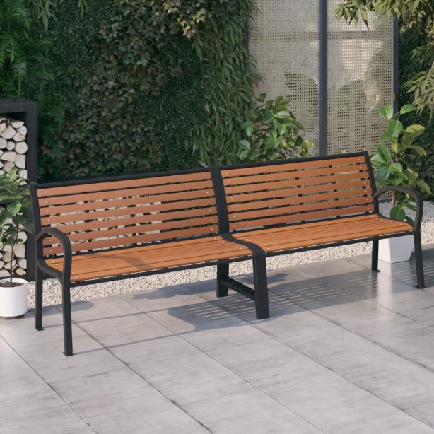 vidaXL Tuinbank 125 cm staal en HKC zwart
