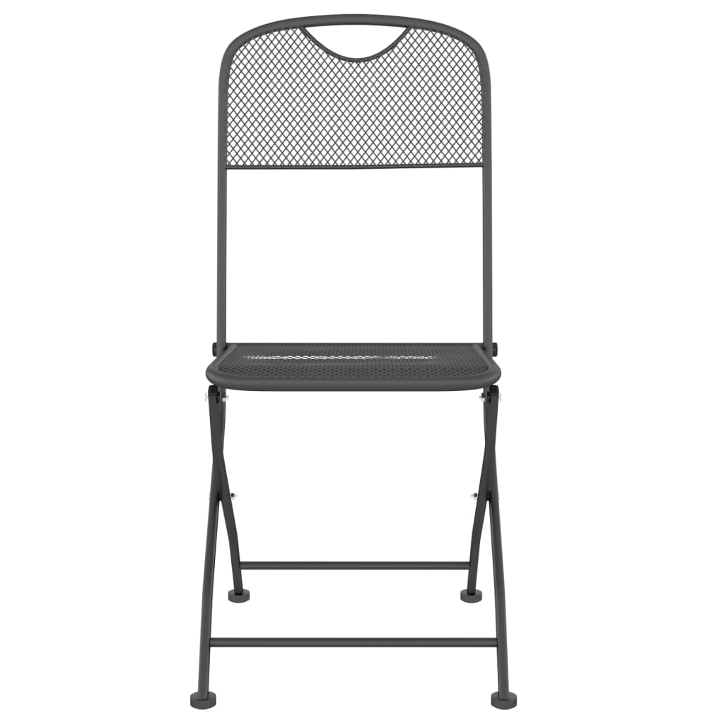 vidaXL Tuinstoelen inklapbaar 2 st metaalgaas antracietkleurig - Aashly