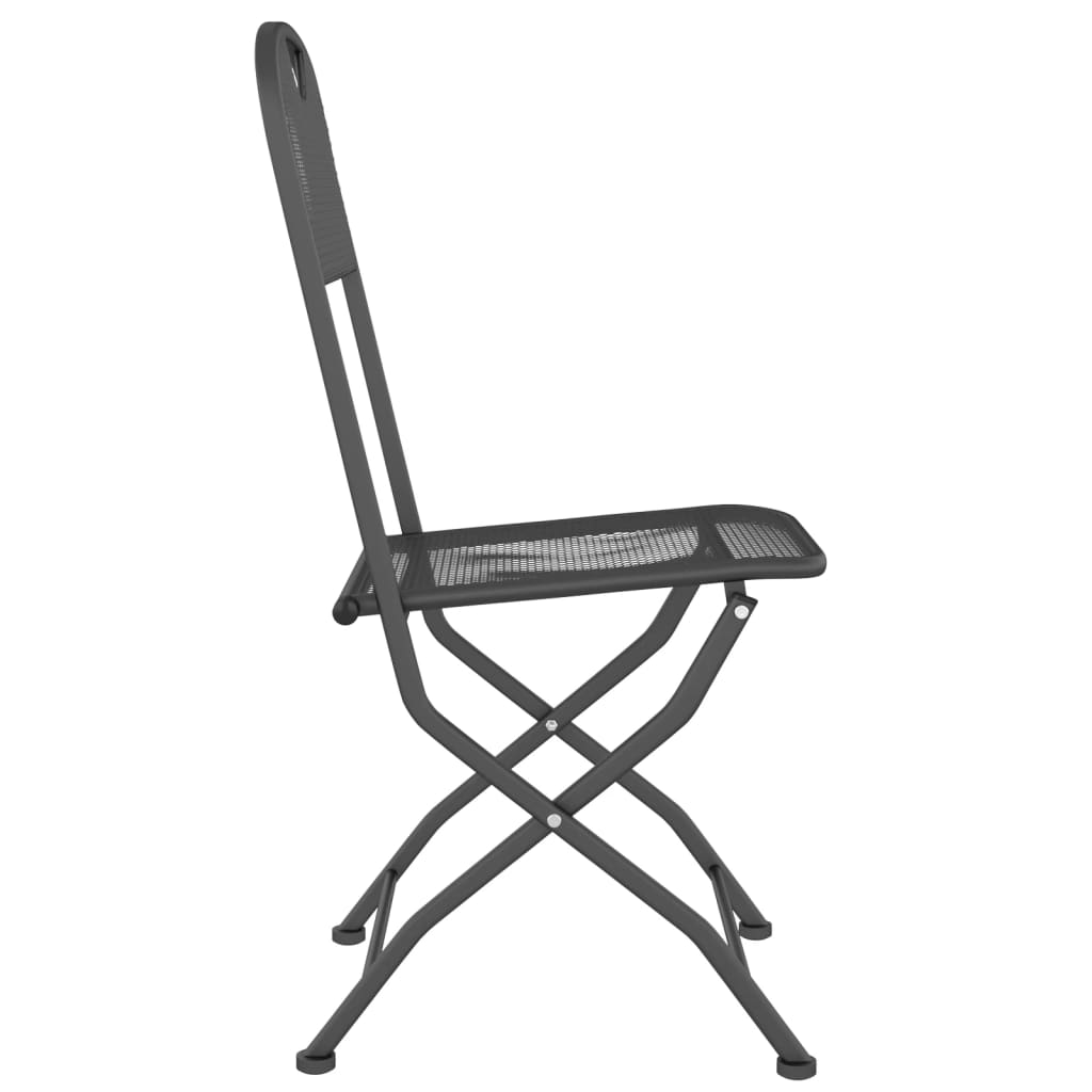 vidaXL Tuinstoelen inklapbaar 2 st metaalgaas antracietkleurig - Aashly