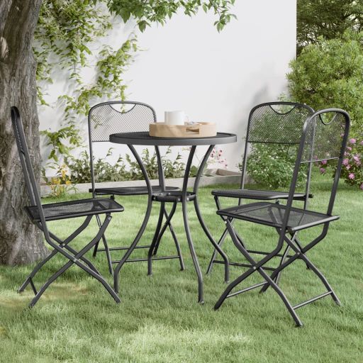 vidaXL Tuinstoelen inklapbaar 2 st metaalgaas antracietkleurig - Aashly