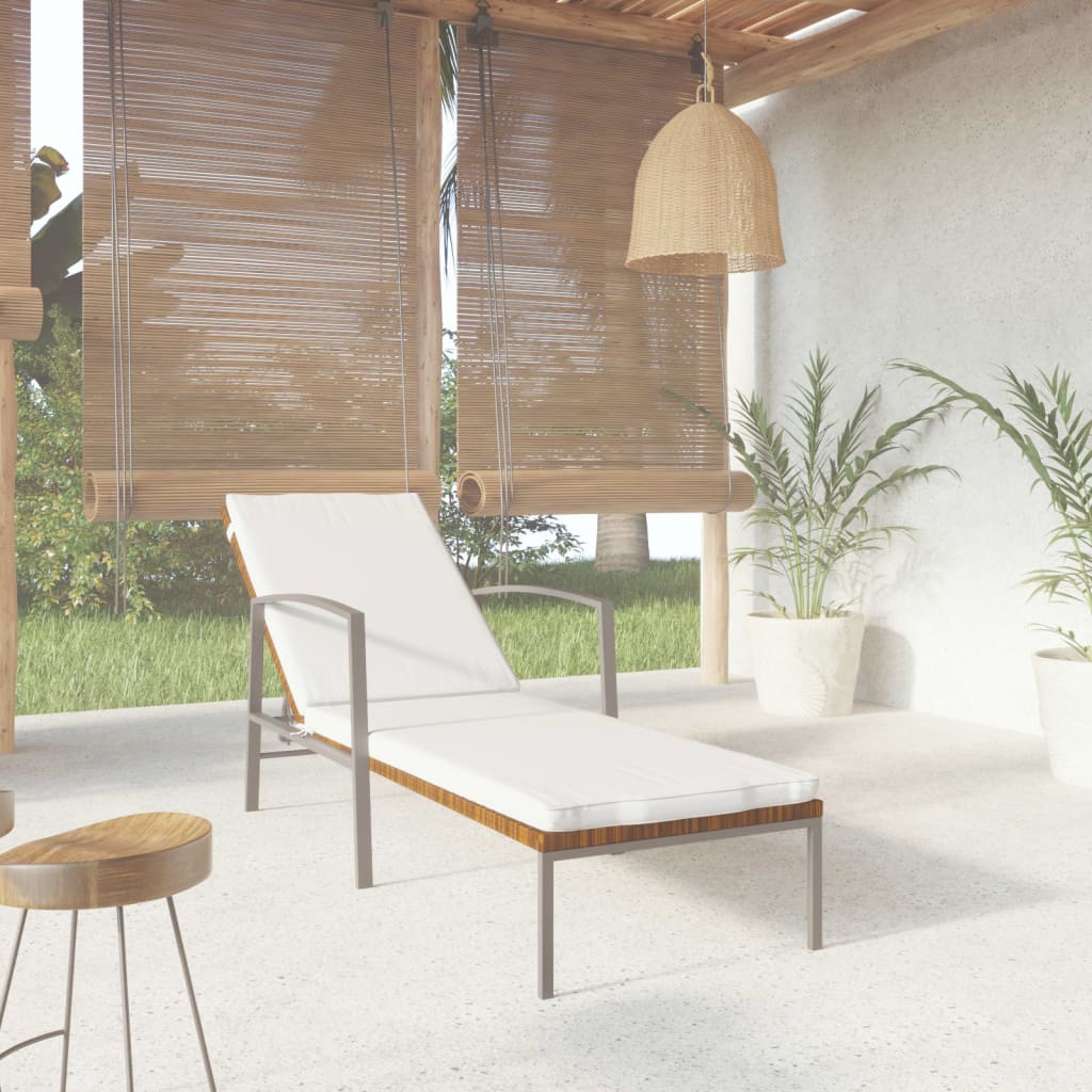 vidaXL Ligbed met kussen poly rattan bruin - Aashly