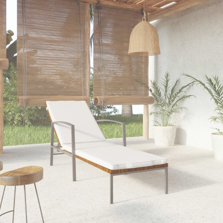 vidaXL Ligbed met kussen poly rattan bruin - Aashly