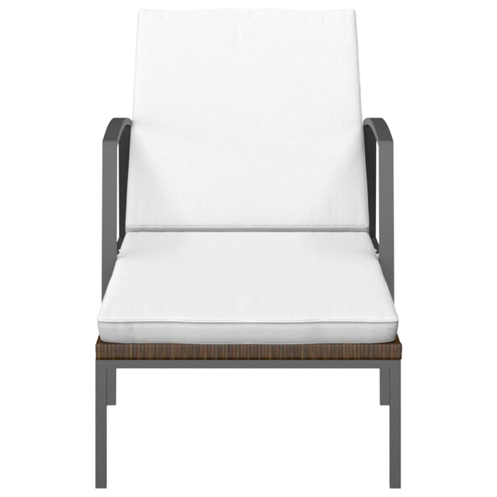 vidaXL Ligbed met kussen poly rattan bruin - Aashly