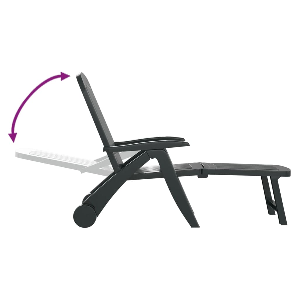 vidaXL Ligbed inklapbaar polypropeen groen - Aashly