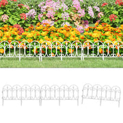 vidaXL Lawn Edging 17 pcs 10 m Polypropylene White