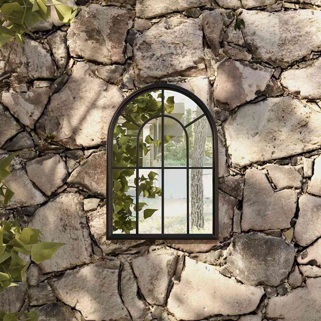 vidaXL Garden Mirror 60x45 cm Iron Sand-colored