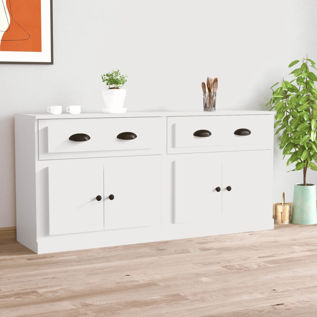 vidaXL Dressoirs 2 st bewerkt hout betongrijs - Aashly