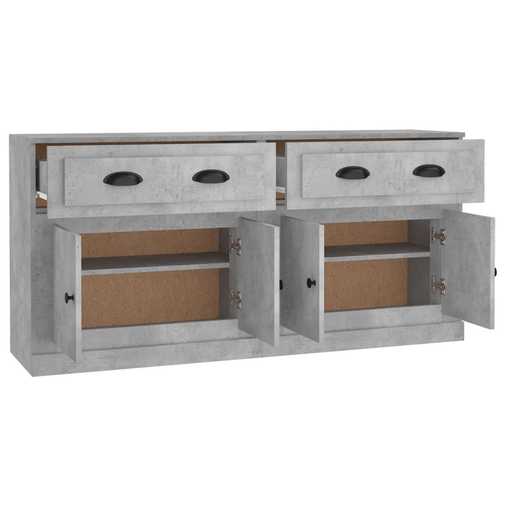vidaXL Dressoirs 2 st bewerkt hout betongrijs - Aashly