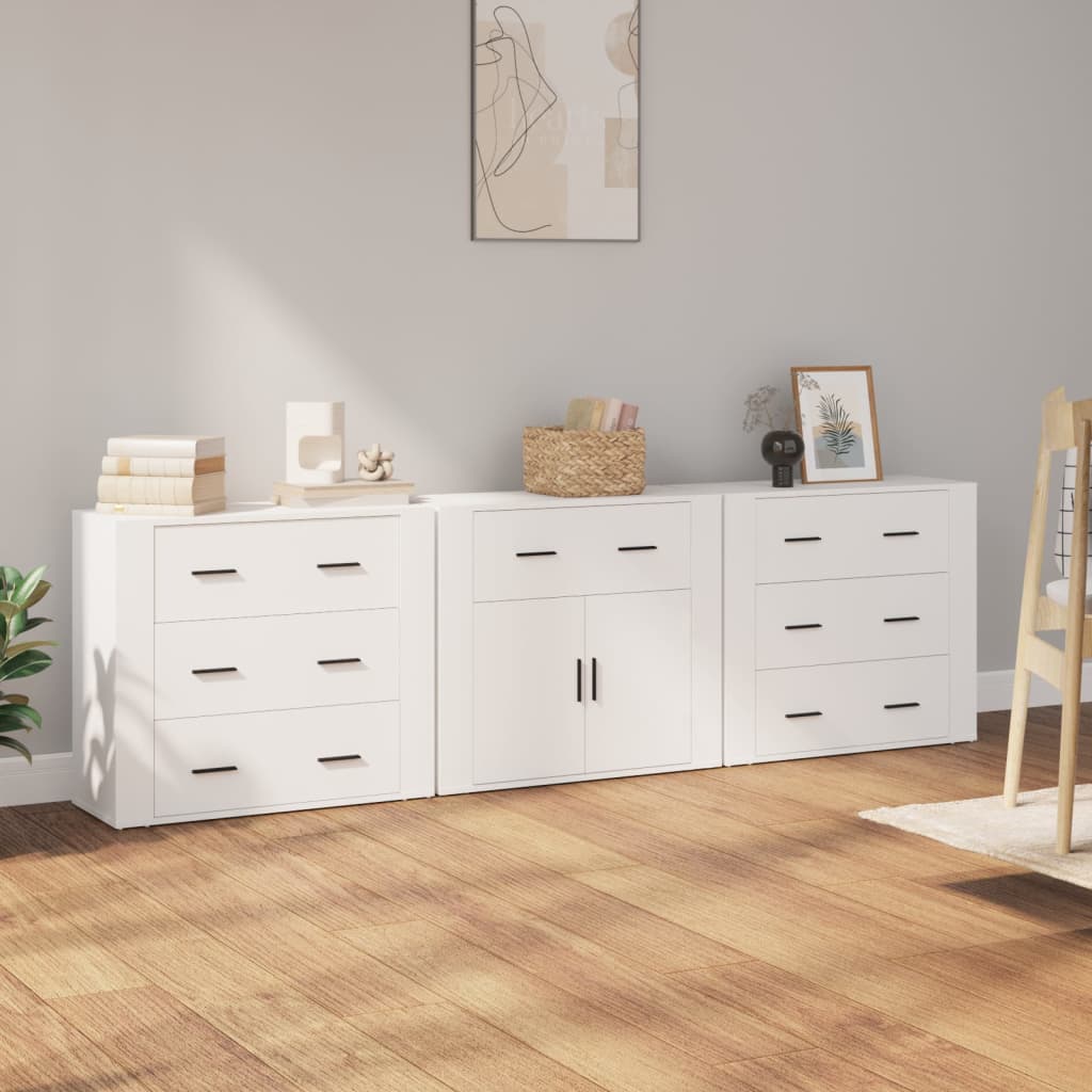 vidaXL Dressoirs 3 st bewerkt hout sonoma eiken - Aashly