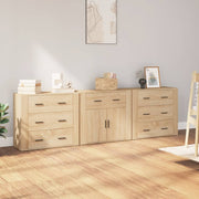 vidaXL Dressoirs 3 st bewerkt hout sonoma eiken - Aashly