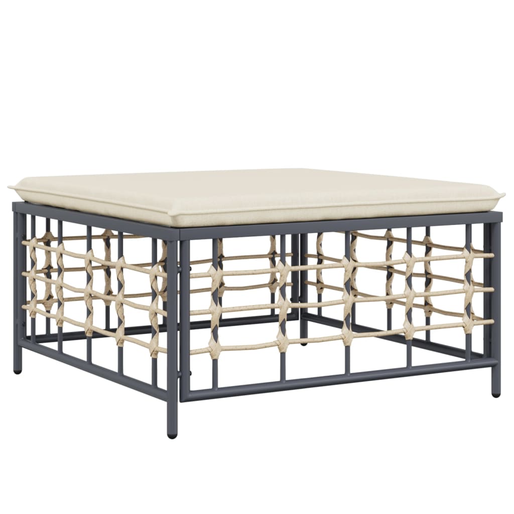 vidaXL 10-delige Loungeset met kussens poly rattan antracietkleurig - Aashly