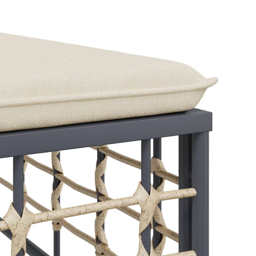 vidaXL 9-delige Loungeset met kussens poly rattan antracietkleurig - Aashly
