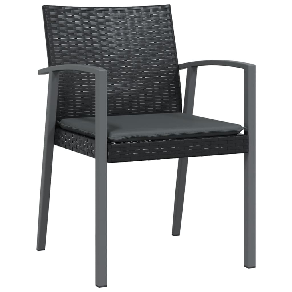vidaXL 5-delige Tuinset met kussens poly rattan en staal