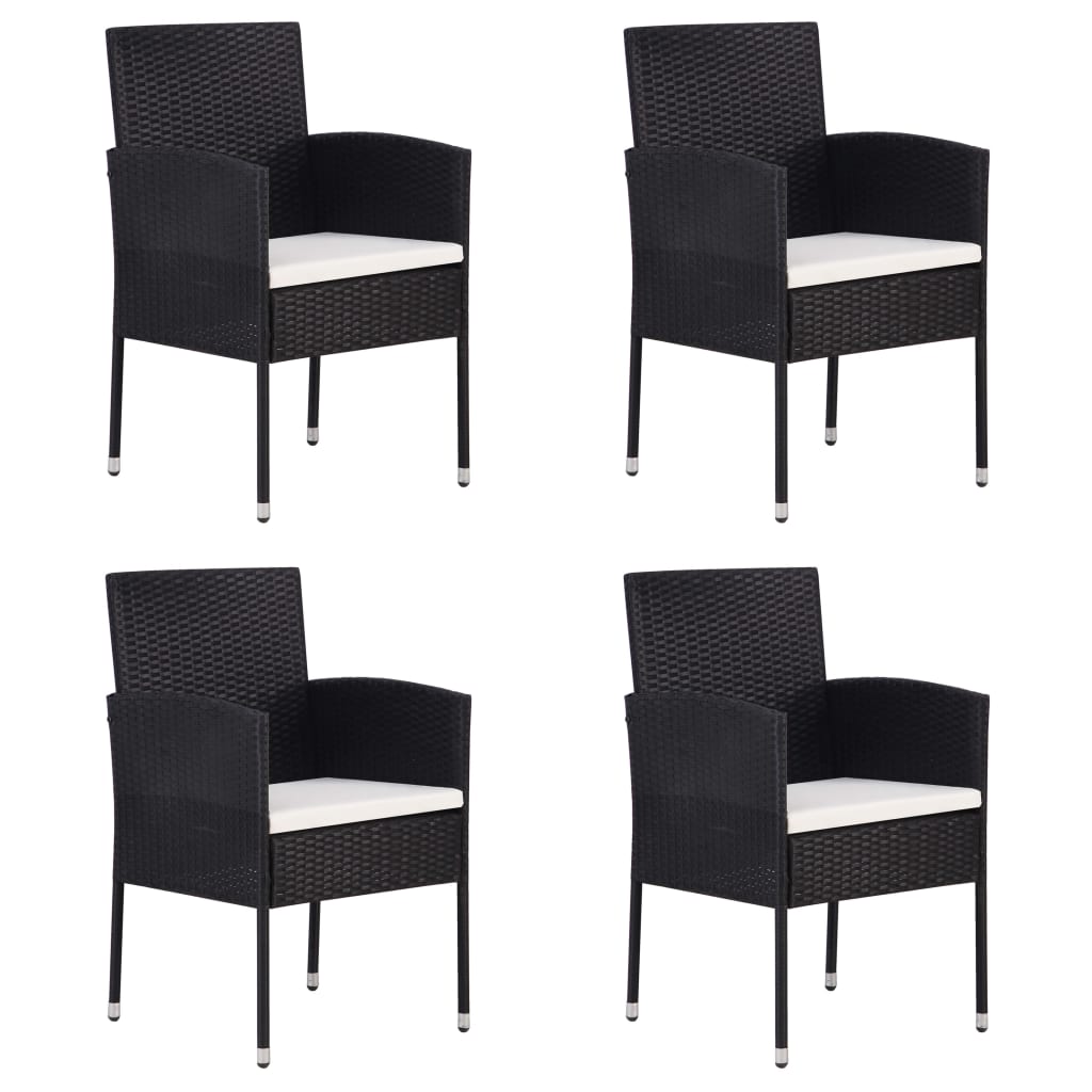 vidaXL Tuinstoelen 2 st met donkergrijze kussens poly rattan grijs - Aashly