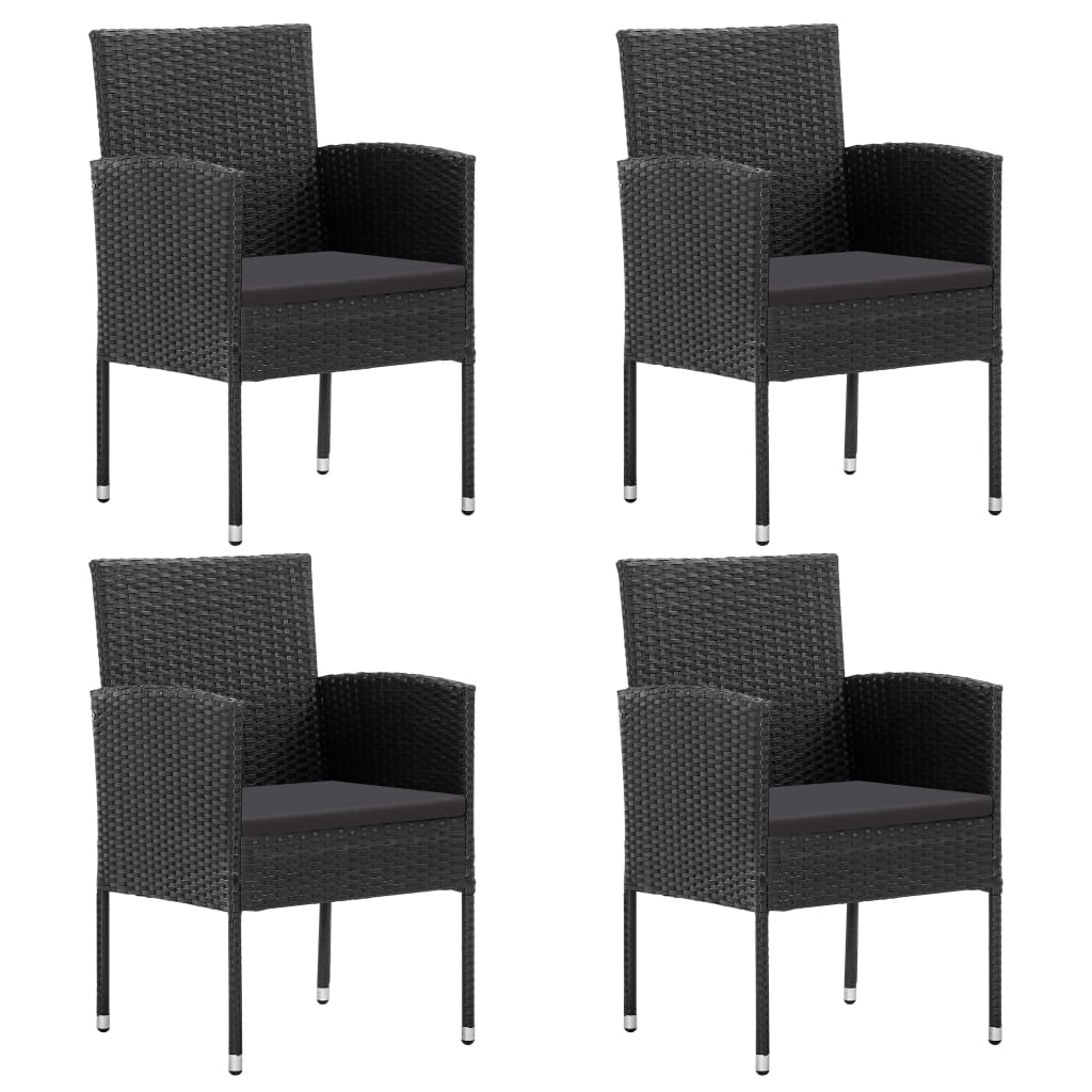 vidaXL Tuinstoelen 2 st met donkergrijze kussens poly rattan grijs - Aashly
