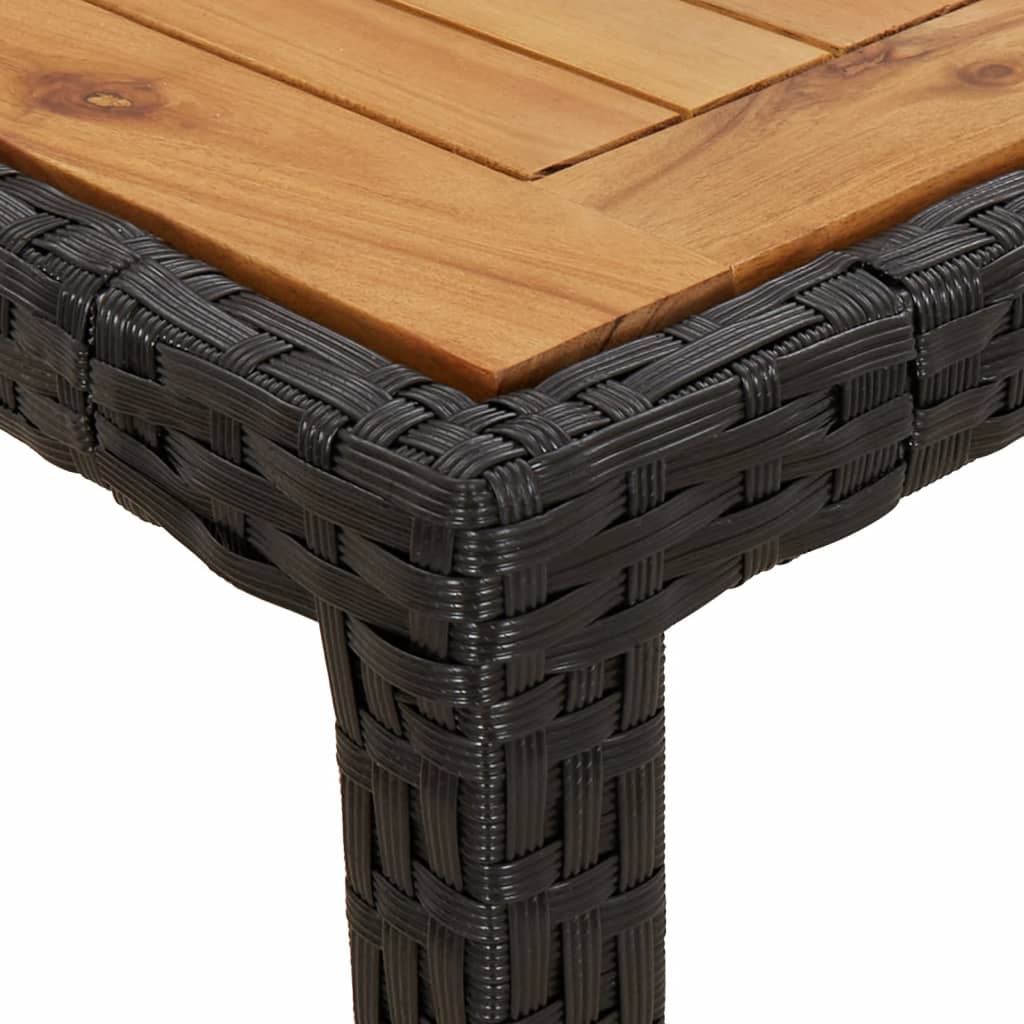 vidaXL 5-delige Tuinset met kussens poly rattan zwart