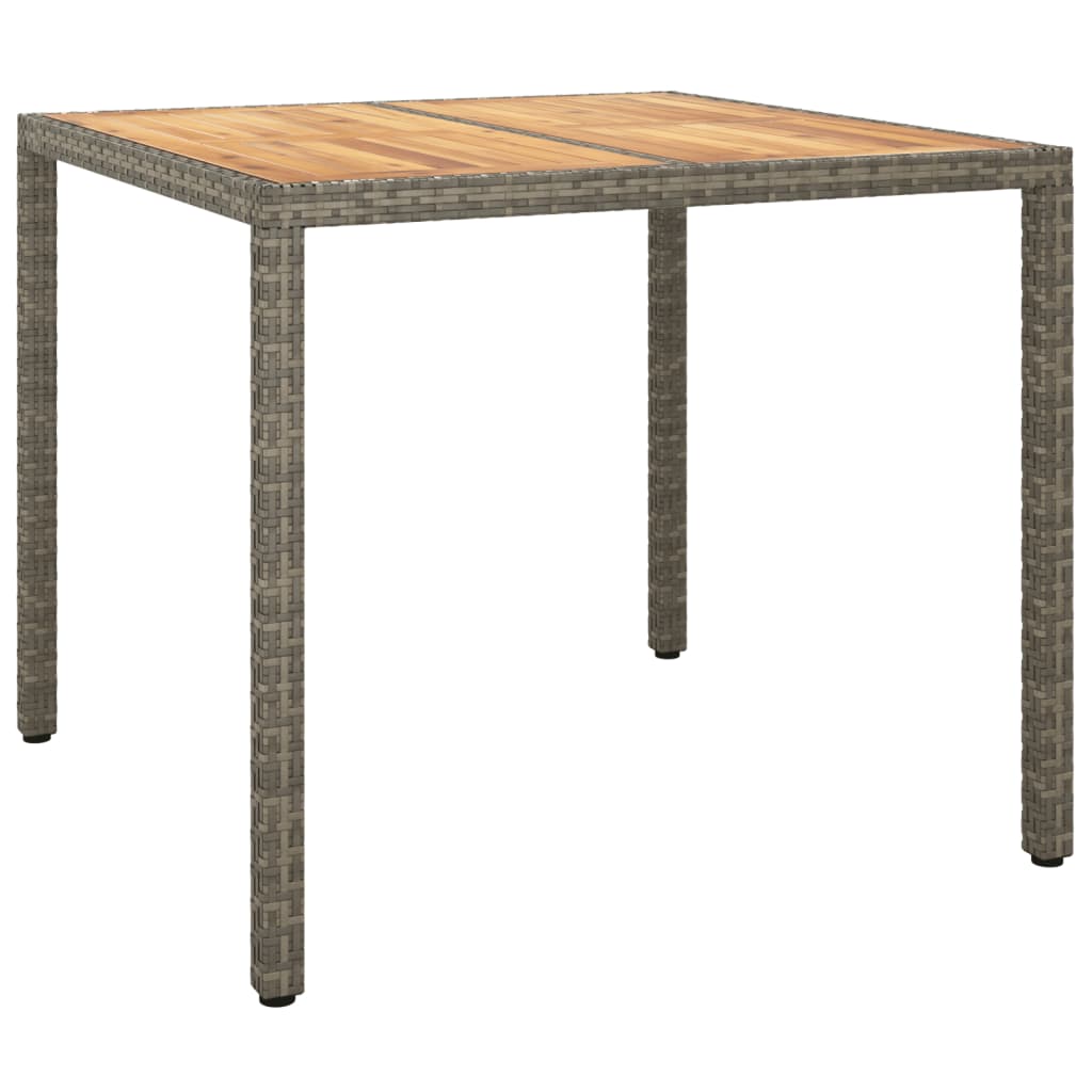 vidaXL 3-delige Tuinset met kussens poly rattan grijs