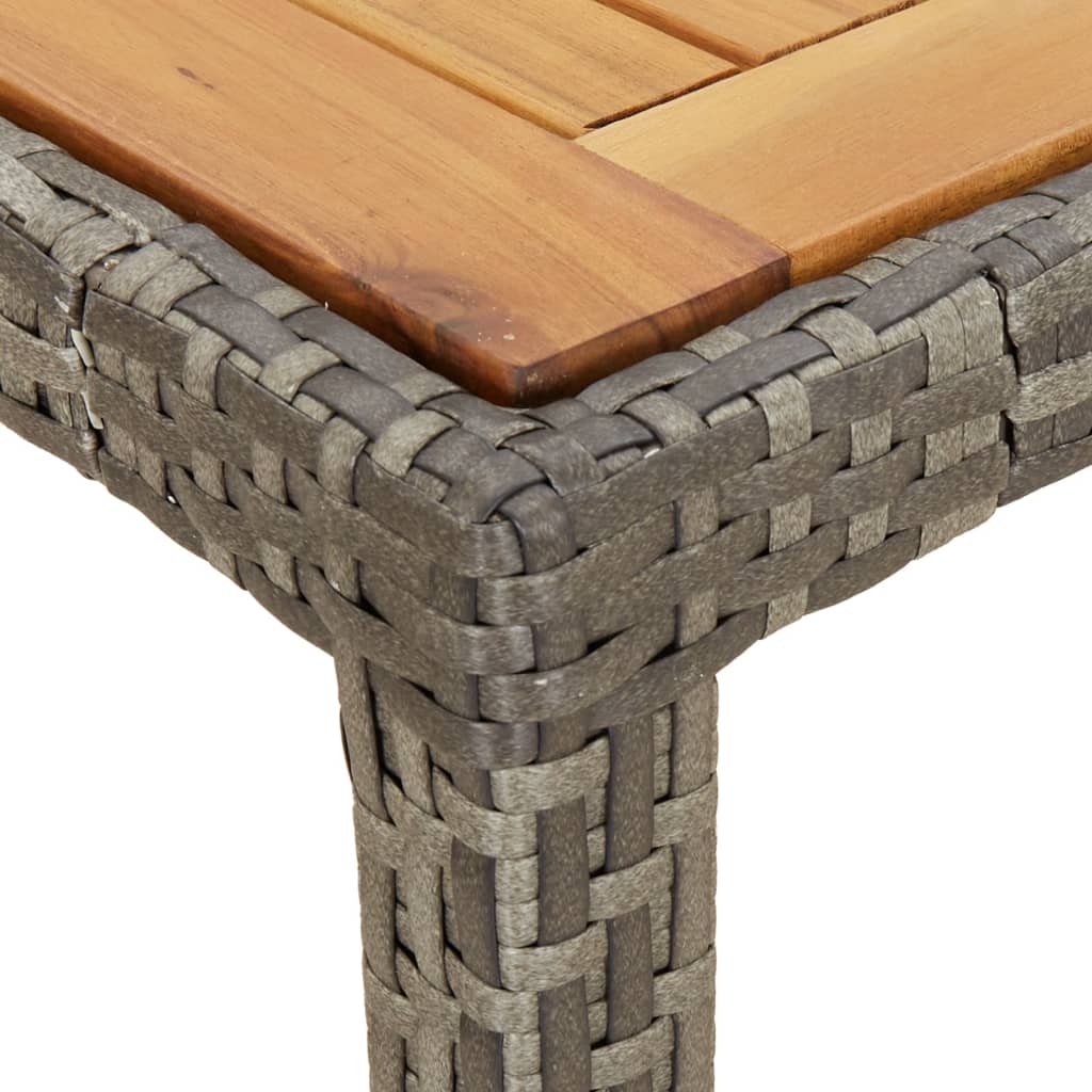 vidaXL 3-delige Tuinset met kussens poly rattan grijs
