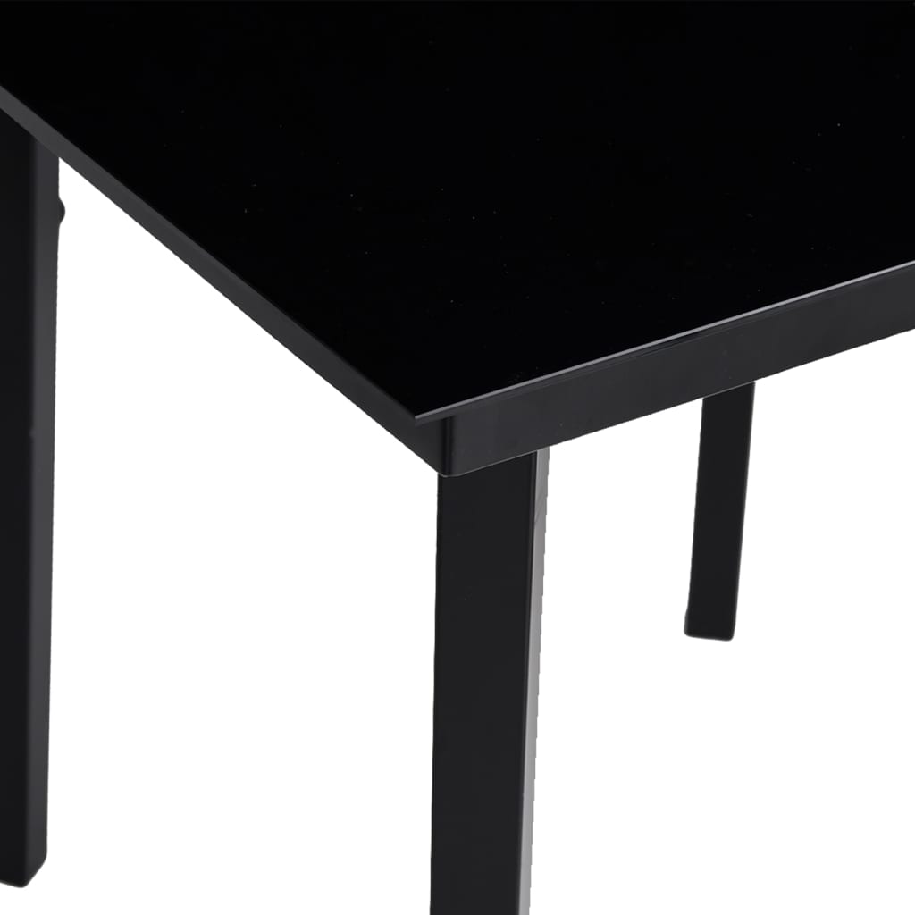 vidaXL Tuintafel 140x70x74 cm staal en glas zwart - Aashly